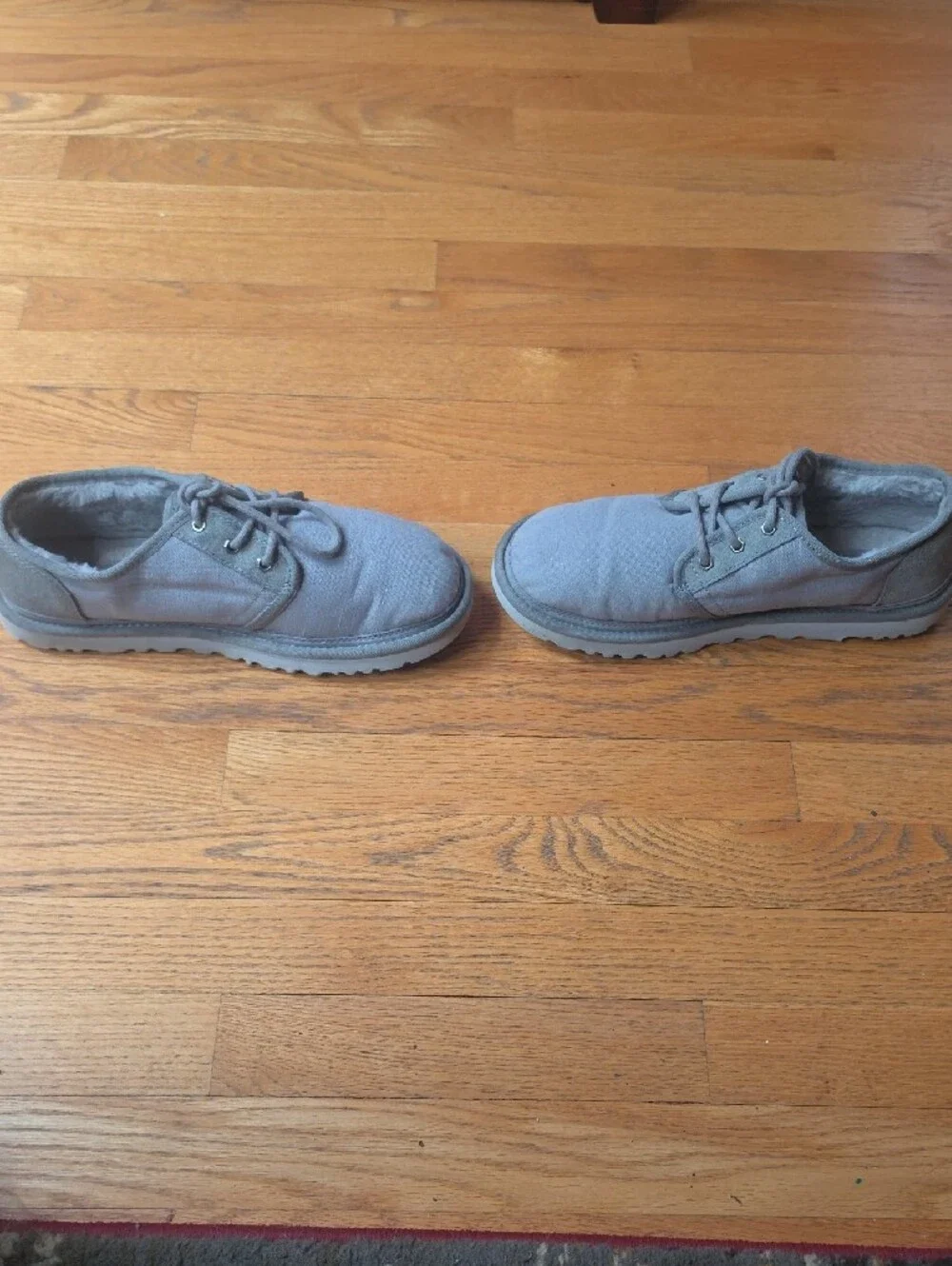 Ugg Nuemel Mens Gray Canvas Lace-Up Shoes